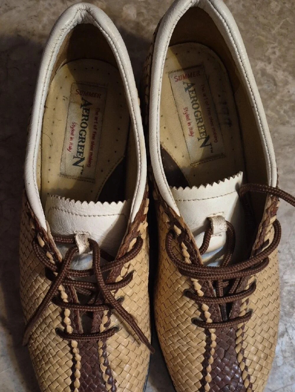 Men's Woven Leather Slip-On Loafers - Brown and Tan